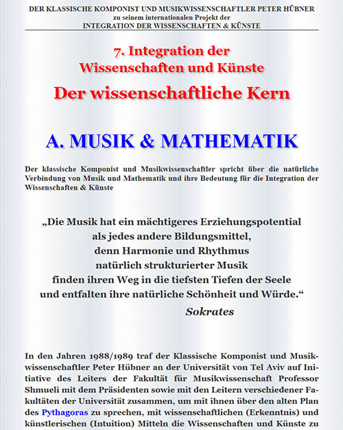 Peter H&uuml;bner - Projekt Musik und Mathematik